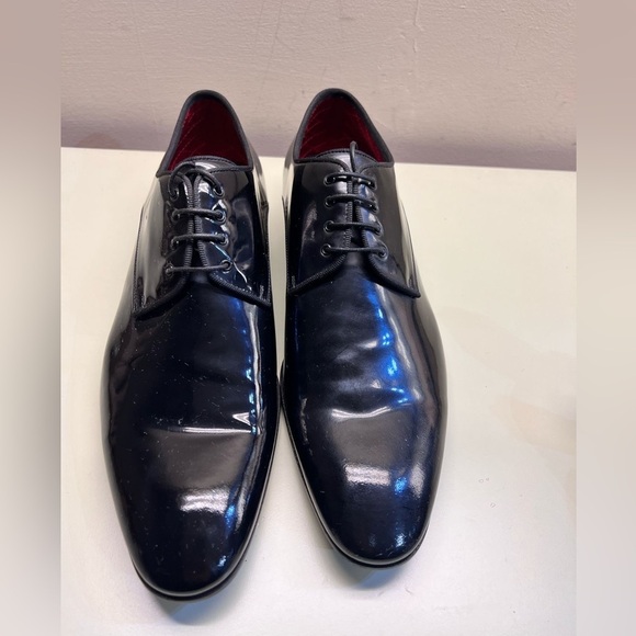 Bruno Magli MADE IN ITALY Black Oxford Shoes High Gloss Finish - Picture 1 of 8